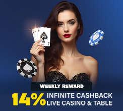 Take advantage of Six6s' ‘Weekly Reward’ offer and earn 14% cashback on all live casino and table games every week!